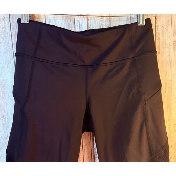 Athleta Black Biker Shorts with Mesh Inserts - Size ST Tall - Picture 2 of 8
